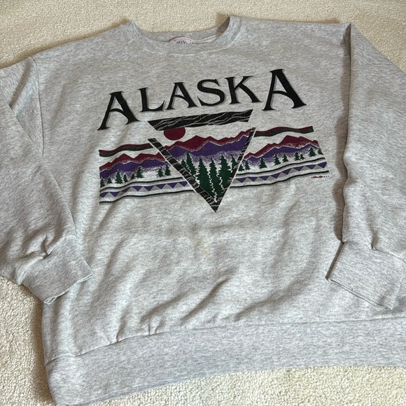 Other - Vintage-90s-Alaska Mountain Nature Crewneck Sweatshirt-XL-Read
